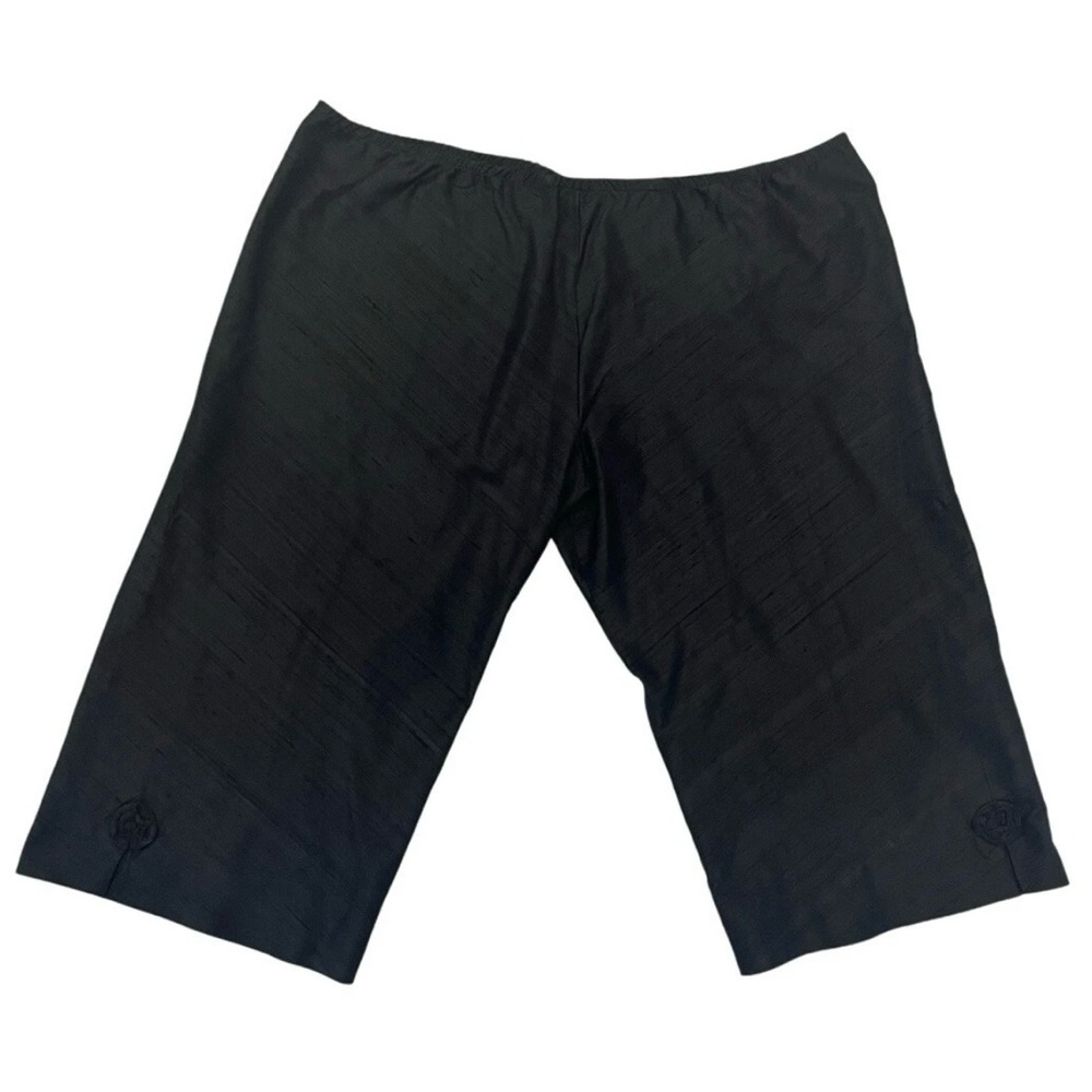 Lee Andersen Womens 1X Vamp Pants Cropped Black Silk USA